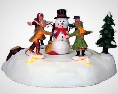 The Merry Snowman LEMAX schaatsbaantje in doos, Diversen, Kerst, Gebruikt, Ophalen