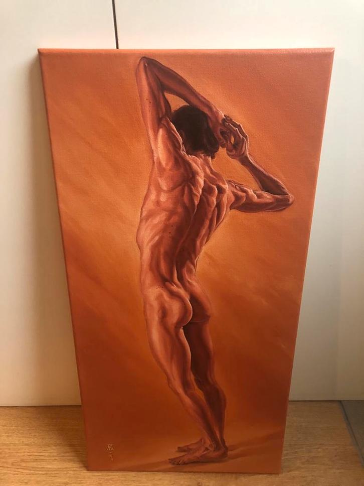 Naaktstudie op doek, Antiek en Kunst, Kunst | Schilderijen | Klassiek, Ophalen