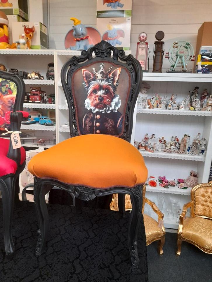 Barok stoel hondje opnieuw gestoffeerd, Huis en Inrichting, Stoelen, Zo goed als nieuw, Eén, Ophalen of Verzenden