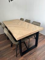 Mangohout visgraat tafelblad, Huis en Inrichting, Tafels | Eettafels, Nieuw, Vijf personen of meer, 150 tot 200 cm, Rechthoekig