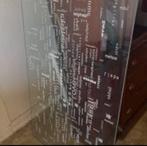 Thick tempered glass desktop "love" 150x75cm, Ophalen, Zo goed als nieuw, Bureau