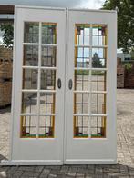 Set schuif / en-suite deuren met glas in lood 214x143cm., Antiek en Kunst, Ophalen