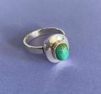 Zilveren ring met steen Turkoois, 18 tot 19, Gebruikt, Ophalen of Verzenden, Met edelsteen