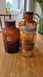 Vintage apothekersfles apothekerspot glas bruin nostalgie, Ophalen of Verzenden