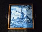 Delftsblauw dienblad tegeltjes "molen met paarden", Ophalen