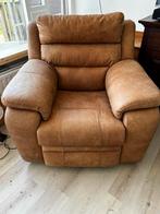Leren relax fauteuil- elektrisch verstelbaar, Huis en Inrichting, Fauteuils, Ophalen, Zo goed als nieuw, 75 tot 100 cm