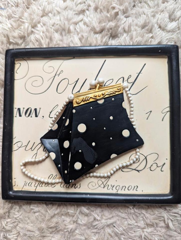 Retro Wanddecoratie Handtas - Franse Vintage Stijl, Huis en Inrichting, Woonaccessoires | Wanddecoraties, Ophalen of Verzenden