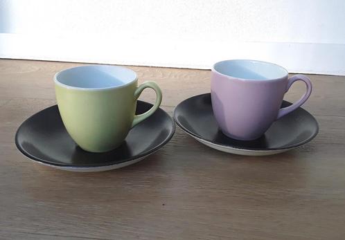 Vintage kop en schotels, Goudboon Goudblad Paletto, setprijs, Huis en Inrichting, Keuken | Servies, Gebruikt, Kop(pen) en/of Schotel(s)