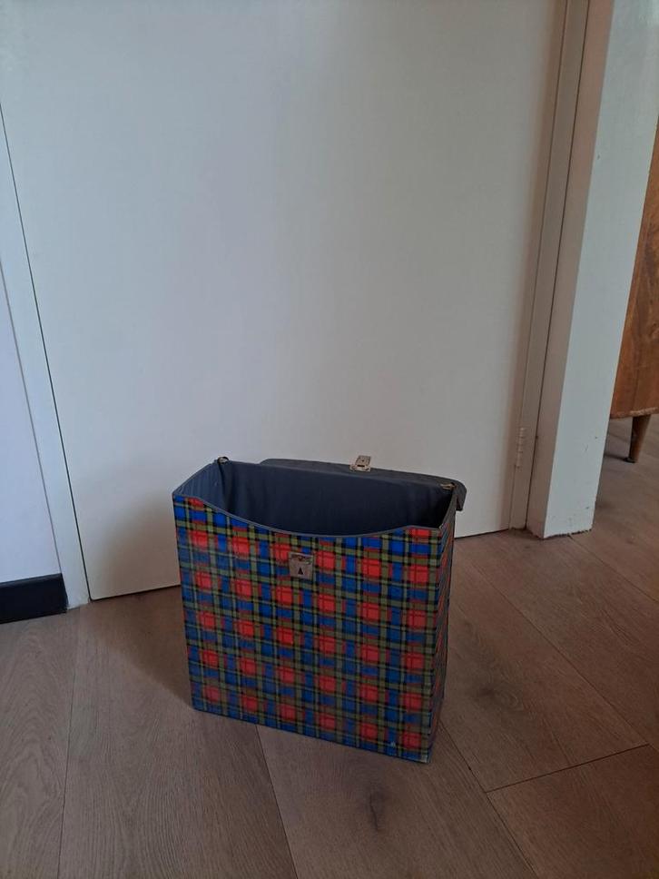 Vintage Platenkoffer - Ruitpatroon, Verzamelen, Retro, Ophalen of Verzenden