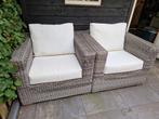 Loungestoelen van kunststofwicker met  allweather kussens, Ophalen, Gebruikt, Wicker, 2 zitplaatsen