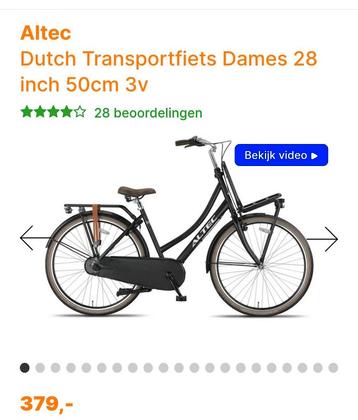 Altec Dutch Transportfiets Dames 28 inch 50cm 3v beschikbaar voor biedingen