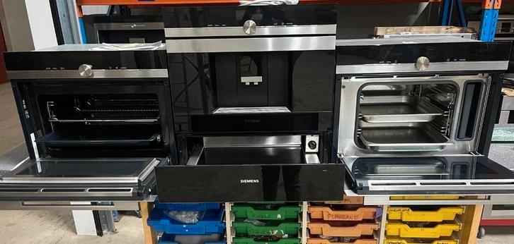 Siemens studiolijn combimagnetron ,stoomoven & koffiemachine, Witgoed en Apparatuur, Ovens, Gebruikt, Inbouw, Oven met grill, 45 tot 60 cm