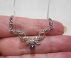 Zilveren vintage ketting met vaste hanger nr.158, Met hanger, Verzenden, Zo goed als nieuw, Zilver