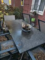 Granieten tuintafel met 5 stoelen, Tuin en Terras, Tuintafels, Ophalen, Zo goed als nieuw, Rechthoekig, Overige materialen