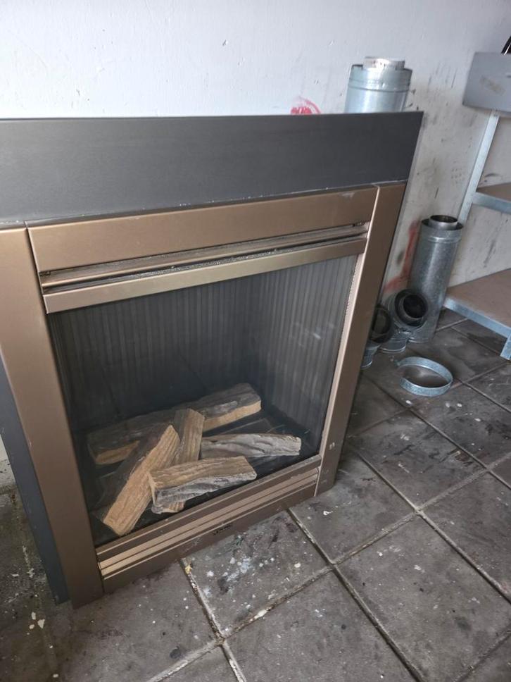 Kachelglas 59x59 cm (foto ter illustratie), Huis en Inrichting, Kachels, Gebruikt, Gevelkachel, Overige brandstoffen, Ophalen