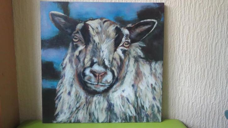 schilderijen schapen, acrylverf op doek, p/p/st, Huis en Inrichting, Woonaccessoires | Wanddecoraties, Nieuw, Verzenden