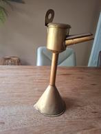 Oude koperen olielamp  ( snotneus), Antiek en Kunst, Antiek | Koper en Brons, Ophalen, Koper