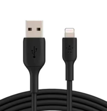 GEBRUIKT! Belkin usb Lightning kabel zwart 2 meter €5,99 beschikbaar voor biedingen