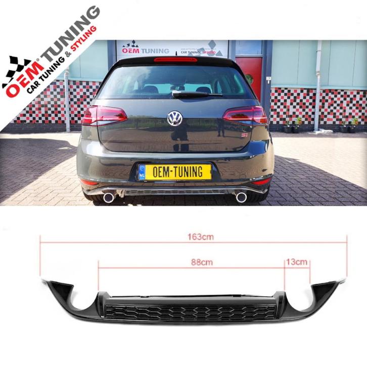 Golf 7 GTI Diffuser Hoogglans zwart| 2012- 2017 | OEM-Look, Auto diversen, Tuning en Styling, Ophalen of Verzenden