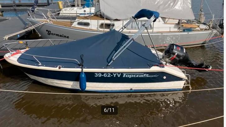 Mooie Topcraft 435 milennium te koop, Watersport en Boten, Vis- en Consoleboten, Gebruikt, 10 tot 30 pk, 3 tot 6 meter, Benzine