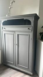 Vintage houten kast grijs, Huis en Inrichting, Kasten | Dressoirs, Ophalen, Gebruikt, 25 tot 50 cm