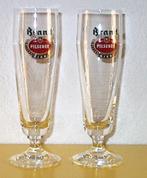 2x Brand bierglas op voet, Ophalen, Zo goed als nieuw, Glas of Glazen, Brand