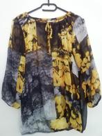 Doorzichtige zwart/geel/grijze blouse, Ophalen, Zo goed als nieuw, Maat 36 (S), Overige kleuren