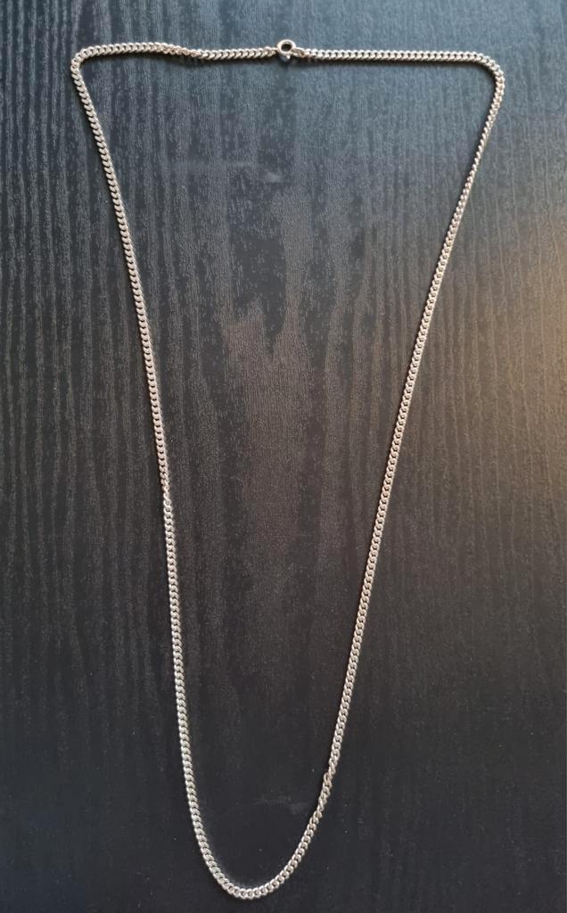 Zilveren Gourmet Ketting – 925 Sterling Zilver – 80 cm, Sieraden, Tassen en Uiterlijk, Kettingen, Zo goed als nieuw, Zilver, Zilver