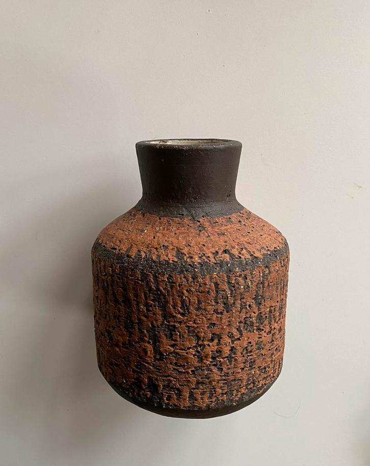 Ravelli keramiek vaas uit jaren 60, Huis en Inrichting, Woonaccessoires | Vazen, Gebruikt, Rood, Minder dan 50 cm, Aardewerk of Porselein