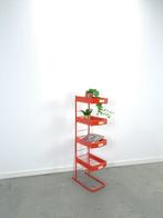 Rood metalen winkelvitrine winkelrek met manden, Ophalen of Verzenden, Gebruikt