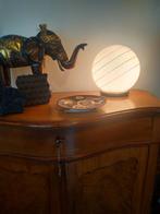 Prachtige vintage bol lamp met gouden strepen | tafellamp, Gebruikt, Geen idee, Ophalen of Verzenden, Geen idee