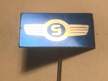 Metalen GOGGOMOBIL AUTOMERK Speld (Blauw/Aluminiumkleur). beschikbaar voor biedingen