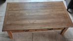 Massief Eiken Salontafel met Glasplaat & Lades, Huis en Inrichting, Tafels | Salontafels, 100 tot 150 cm, Zo goed als nieuw, Minder dan 50 cm
