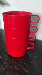 Vintage soepkommen Mepal rood 4x, Ophalen of Verzenden, Gebruikt
