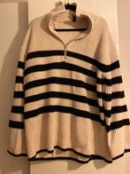 Gestreept trui met rits van H&M, Ophalen of Verzenden, Zo goed als nieuw, Maat 42/44 (L), Beige