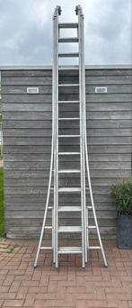 Aluminium Ladder 3x14 - Uitschuifladder, Doe-het-zelf en Verbouw, Ladders en Trappen, Ophalen, Gebruikt, Ladder, Opvouwbaar of Inschuifbaar