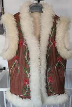 Afghaanse Leren Bodywarmer, Kleding | Dames, Bodywarmers, Onbekend, Ophalen of Verzenden, Zo goed als nieuw, Bruin