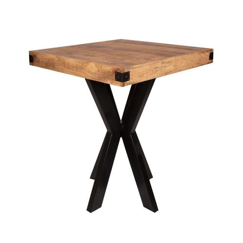 Industriële Statafel Mangohout Vintage Kruispoot Bartafel, Huis en Inrichting, Tafels | Statafels, Nieuw, Ophalen of Verzenden
