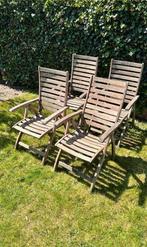 Verstelbare Teak houten tuinstoelen, Tuin en Terras, Tuinstoelen, Ophalen, Gebruikt, Teakhout, Verstelbaar
