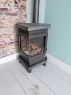 Vrijstaande stalen houtkachel met glas rondom, Huis en Inrichting, Ophalen, Zo goed als nieuw, Gas, Gaskachel