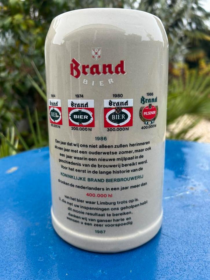 BRAND Bierpul 1 Liter - Limited edition 1986-1987, Verzamelen, Biermerken, Nieuw, Pul(len), Brand, Ophalen of Verzenden