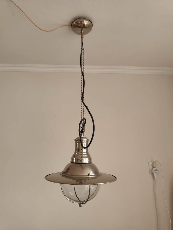 Riviera Maison Vissers lamp, Huis en Inrichting, Lampen | Hanglampen, Zo goed als nieuw, Minder dan 50 cm, Glas, Ophalen
