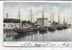 Vlaardingen 1906 haven met loggers gelopen, Verzamelen, Ansichtkaarten | Nederland, Verzenden, Voor 1920, Gelopen, Zuid-Holland