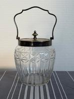 Antieke Kristallen Koekpot - Snoeppot met Verzilverd Montuur, Antiek en Kunst, Ophalen of Verzenden