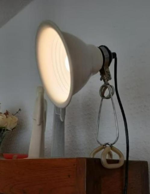 Vintage klemlamp aluminium, Huis en Inrichting, Lampen | Tafellampen, Zo goed als nieuw, Minder dan 50 cm, Metaal, Ophalen of Verzenden