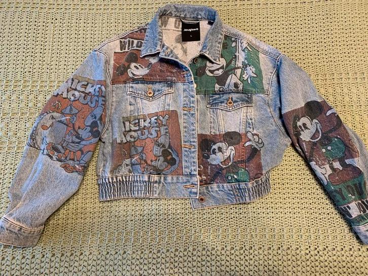 Desigual Disney Mickey Mouse spijkerjack maat L, Kleding | Dames, Jassen | Zomer, Zo goed als nieuw, Blauw, Ophalen of Verzenden