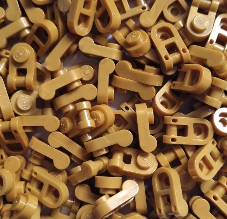 Lego 1x1 plate with bar handle, Pearl gold (per 100), Kinderen en Baby's, Speelgoed | Duplo en Lego, Nieuw, Lego, Losse stenen