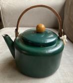 Vintage / Groen keteltje met houten handvat, Ophalen of Verzenden
