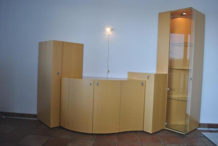 Wandkast, Design, schakelde kast, geel, Huis en Inrichting, Kasten | Wandmeubels, Gebruikt, 200 cm of meer, 300 cm of meer, 50 tot 75 cm