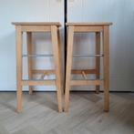 Houten barkrukken set van 2, Huis en Inrichting, Barkrukken, Ophalen, Gebruikt, Met voetsteun, 60 tot 90 cm